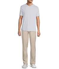 Roundtree & Yorke Big & Tall Solid Cloud Short Sleeve V-Neck T-Shirt