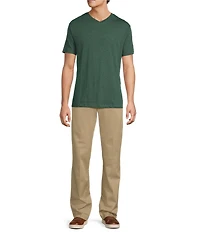 Roundtree & Yorke Big & Tall Solid Cloud Short Sleeve V-Neck T-Shirt