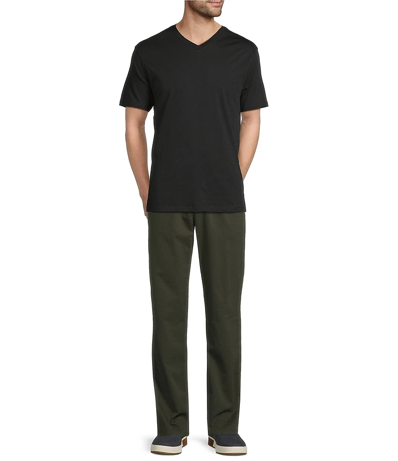 Roundtree & Yorke Big & Tall Solid Cloud Short Sleeve V-Neck T-Shirt