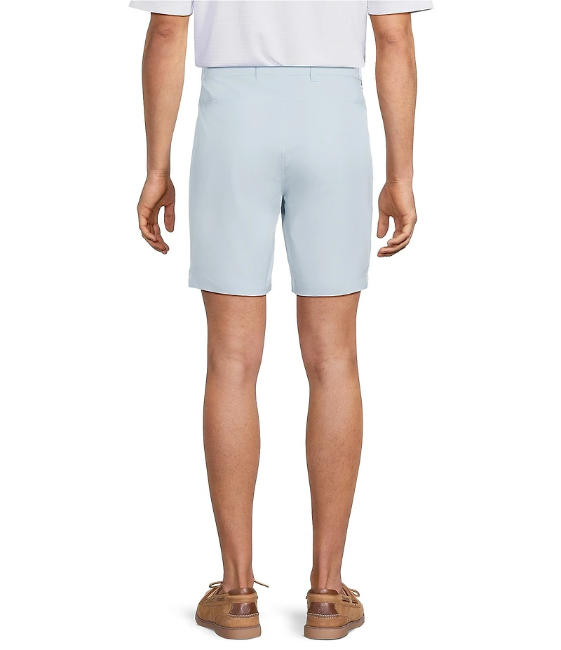Roundtree & Yorke Big & Tall Solid Flat Front Performance 8#double; Inseam Shorts