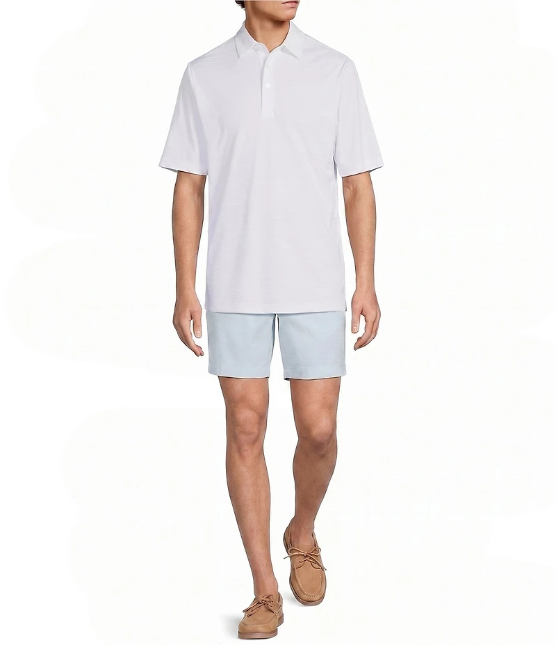 Roundtree & Yorke Big & Tall Solid Flat Front Performance 8#double; Inseam Shorts