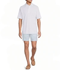 Roundtree & Yorke Big & Tall Solid Flat Front Performance 8#double; Inseam Shorts