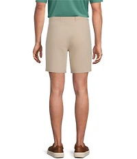 Roundtree & Yorke Big & Tall Solid Flat Front Performance 8#double; Inseam Shorts