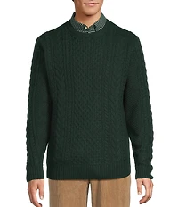 Roundtree & Yorke Big & Tall Solid Long Sleeve Cable Knit Sweater
