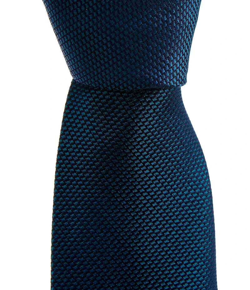 Roundtree & Yorke Big & Tall Solid 3 3/8#double; Woven Silk Tie