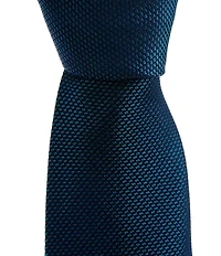 Roundtree & Yorke Big & Tall Solid 3 3/8#double; Woven Silk Tie