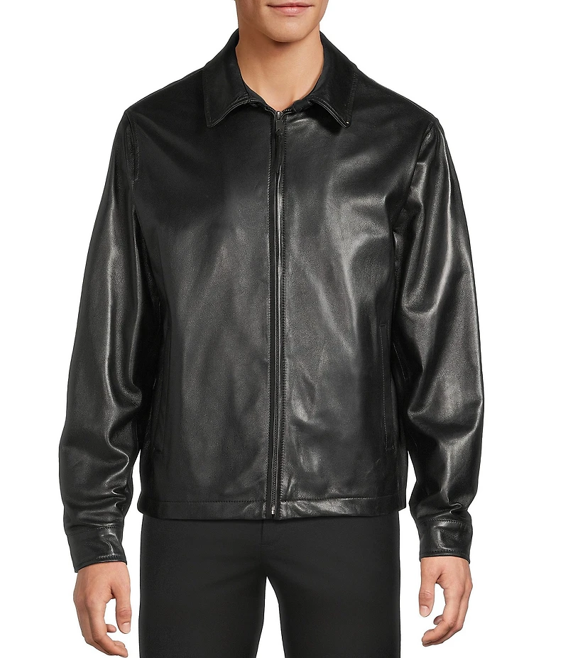 Roundtree & Yorke Big & Tall The 1988 Classic Black Leather Jacket