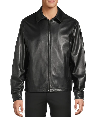 Roundtree & Yorke Big & Tall The 1988 Classic Black Leather Jacket