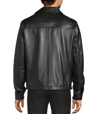 Roundtree & Yorke Big & Tall The 1988 Classic Black Leather Jacket
