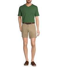 Roundtree & Yorke Big & Tall The Cloud Collection 7#double; Flat Front Washed Chino Shorts