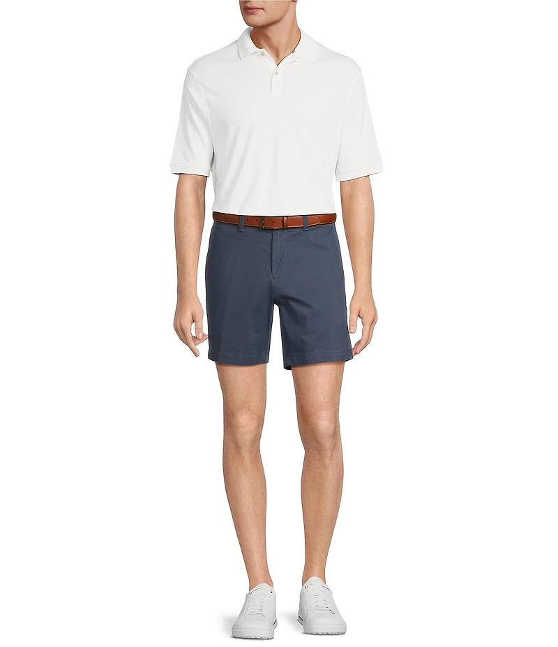 Roundtree & Yorke Big & Tall The Cloud Collection 7#double; Flat Front Washed Chino Shorts