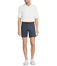 Roundtree & Yorke Big & Tall The Cloud Collection 7#double; Flat Front Washed Chino Shorts