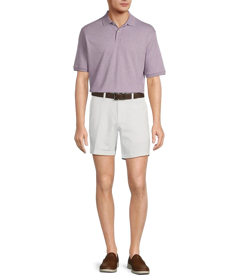Roundtree & Yorke Big & Tall The Cloud Collection 7#double; Flat Front Washed Chino Shorts