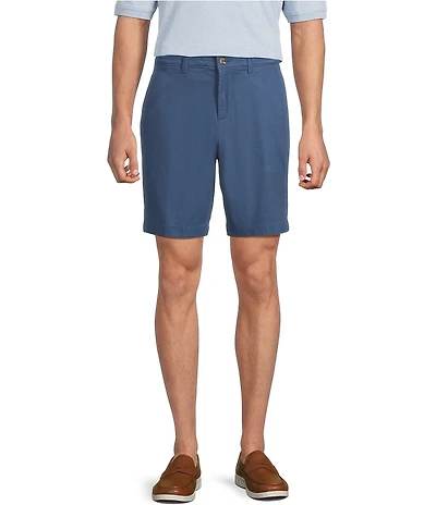 Roundtree & Yorke Big & Tall The Cloud Collection 9#double; Flat Front Washed Chino Shorts