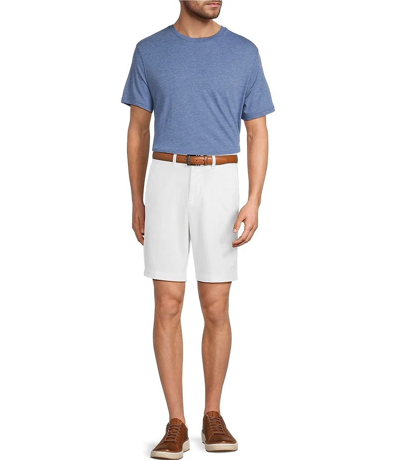 Roundtree & Yorke Big & Tall The Cloud Collection 9#double; Flat Front Washed Chino Shorts