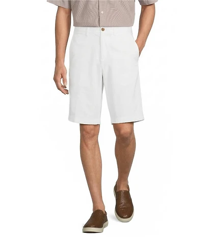 Roundtree & Yorke Big & Tall The Cloud Collection Flat Front Washed Chino 11#double; Inseam Shorts