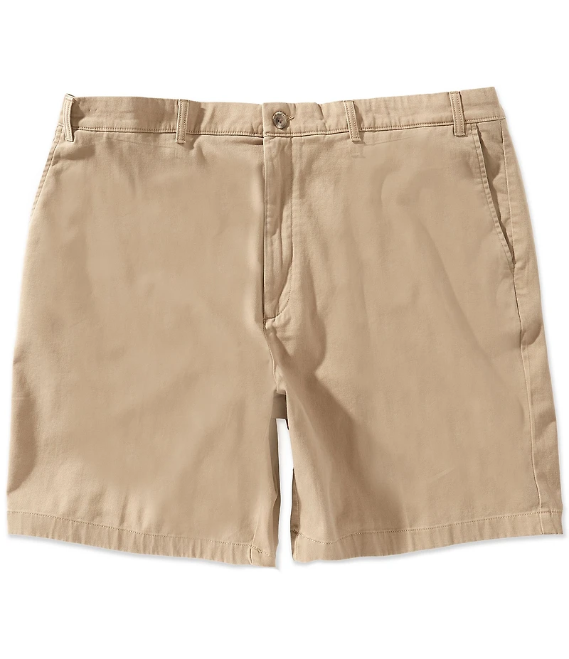 Roundtree & Yorke Big & Tall The Cloud Collection Flat Front Washed Chino 9#double; And 11#double; Inseam Shorts