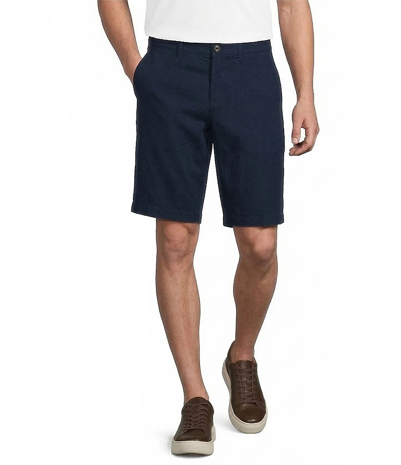 Roundtree & Yorke Big & Tall The Cloud Collection Flat Front Washed Chino 11#double; Inseam Shorts