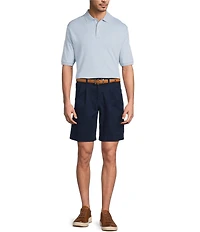 Roundtree & Yorke Big & Tall The Cloud Short Classic Fit Pleated 9#double; Inseam Washed Chino Shorts