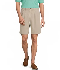 Roundtree & Yorke Big & Tall The Cloud Short Classic Fit Pleated 9#double; Inseam Washed Chino Shorts
