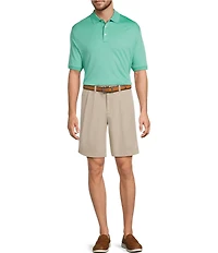 Roundtree & Yorke Big & Tall The Cloud Short Classic Fit Pleated 9#double; Inseam Washed Chino Shorts
