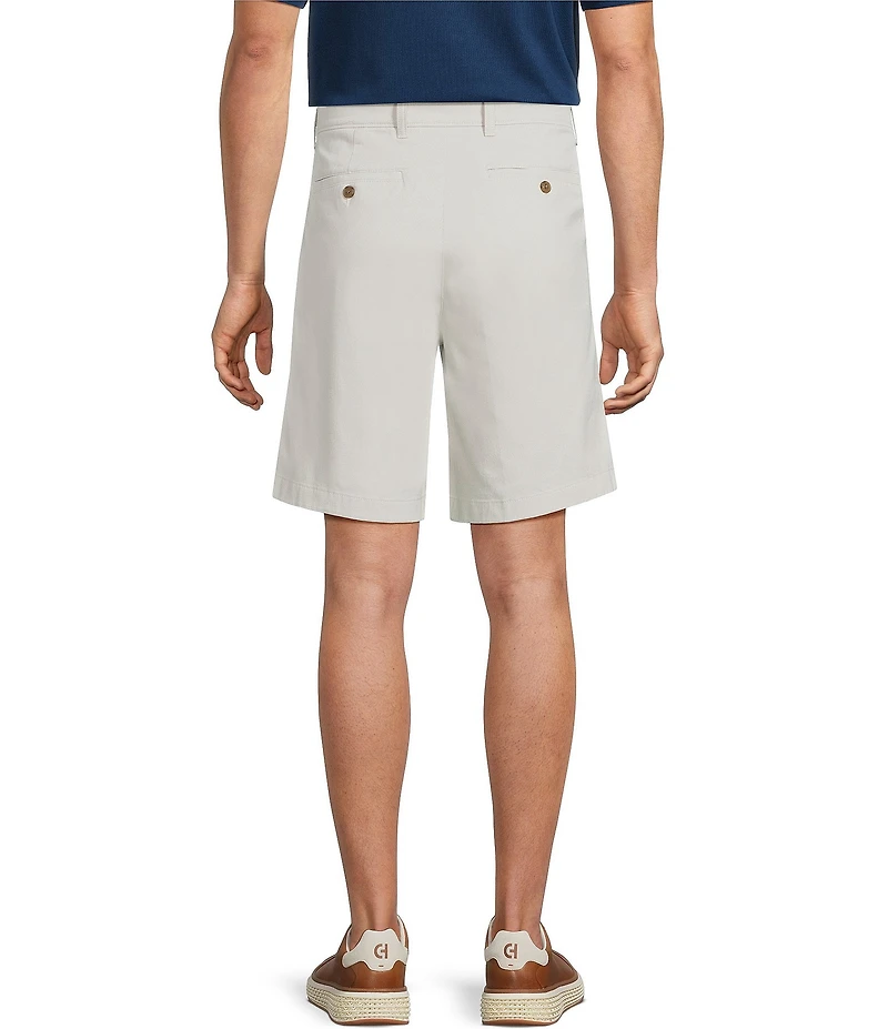 Roundtree & Yorke Big & Tall The Cloud Short Classic Fit Pleated 9#double; Inseam Washed Chino Shorts