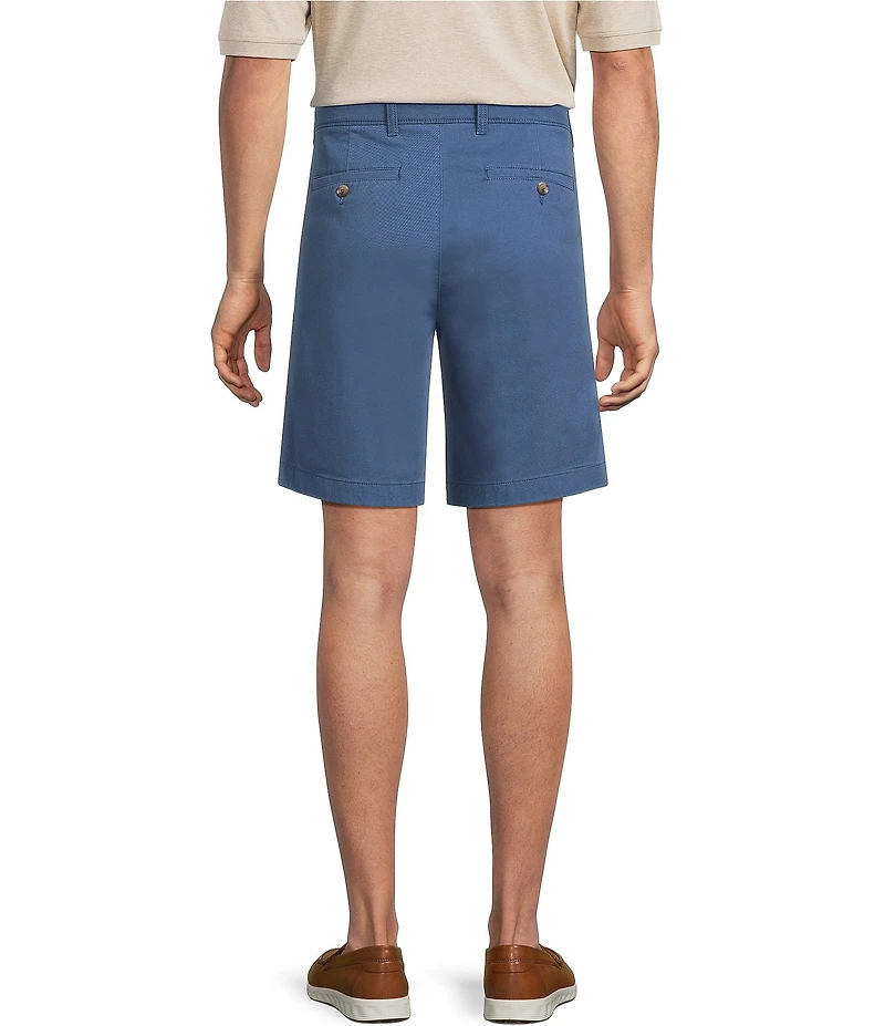 Roundtree & Yorke Big & Tall The Cloud Short Classic Fit Pleated 9#double; Inseam Washed Chino Shorts