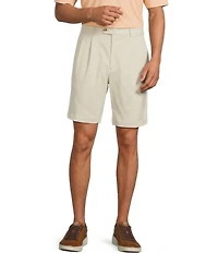 Roundtree & Yorke Big & Tall The Fairway Collection Pleated 9#double; Inseam Performance Shorts