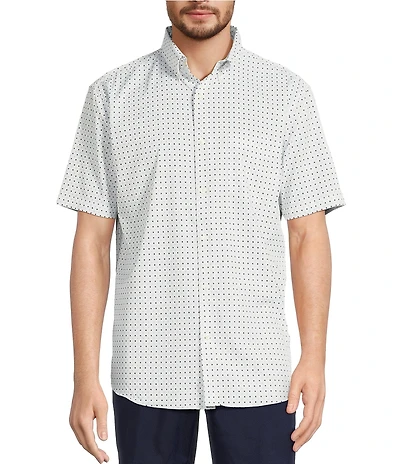 Roundtree & Yorke Big & Tall The Traveler Performance Short Sleeve Geo Print Sport Shirt