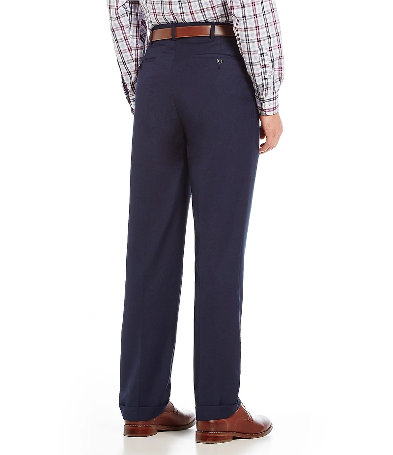 Roundtree & Yorke Big & Tall TravelSmart Ultimate Comfort Classic Fit Pleat Front Non-Iron Luxury Gabardine Dress Pants
