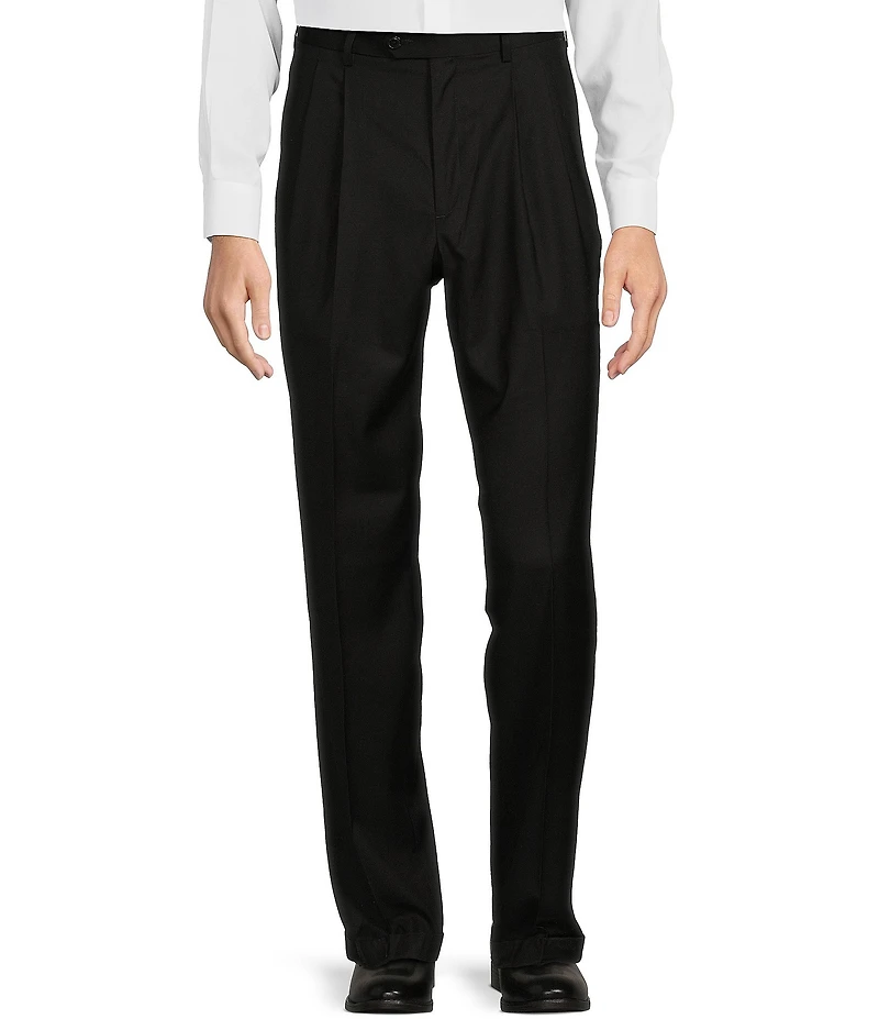 Roundtree & Yorke Big & Tall TravelSmart Ultimate Comfort Classic Fit Pleat Front Non-Iron Luxury Gabardine Dress Pants