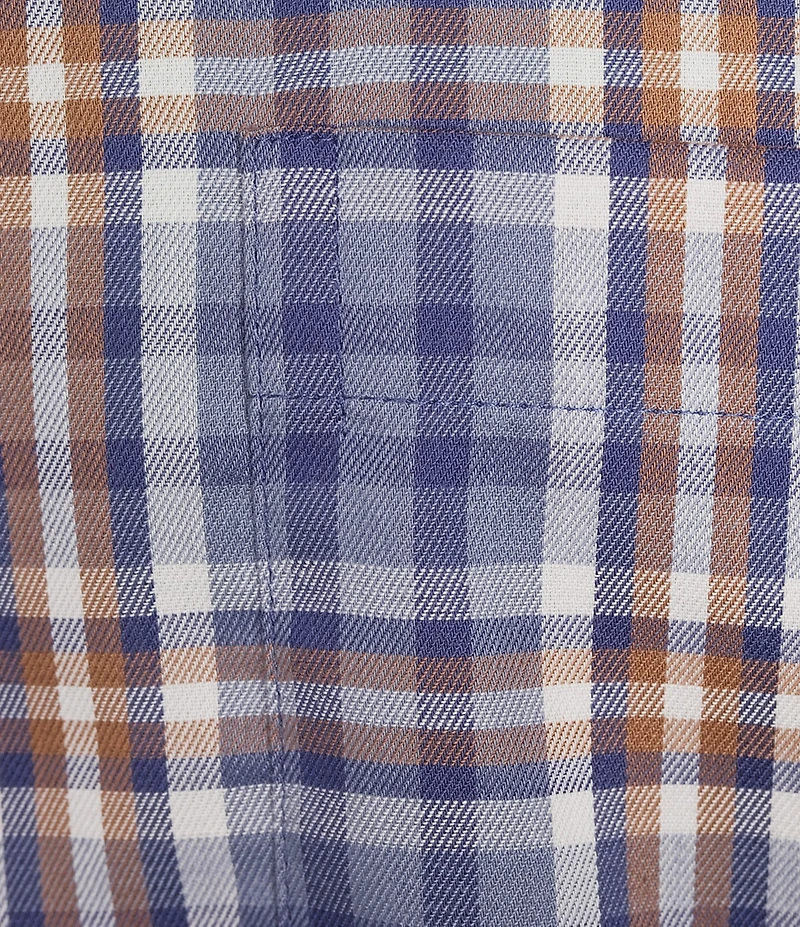 Roundtree & Yorke Big & Tall TravelSmart Classic Fit Easy Care Plaid Twill Sport Shirt