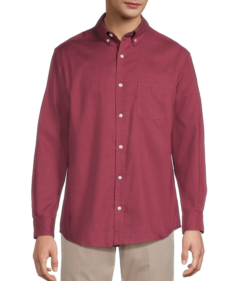 Roundtree & Yorke Big & Tall TravelSmart Classic Fit Easy Care Solid Twill Sport Shirt