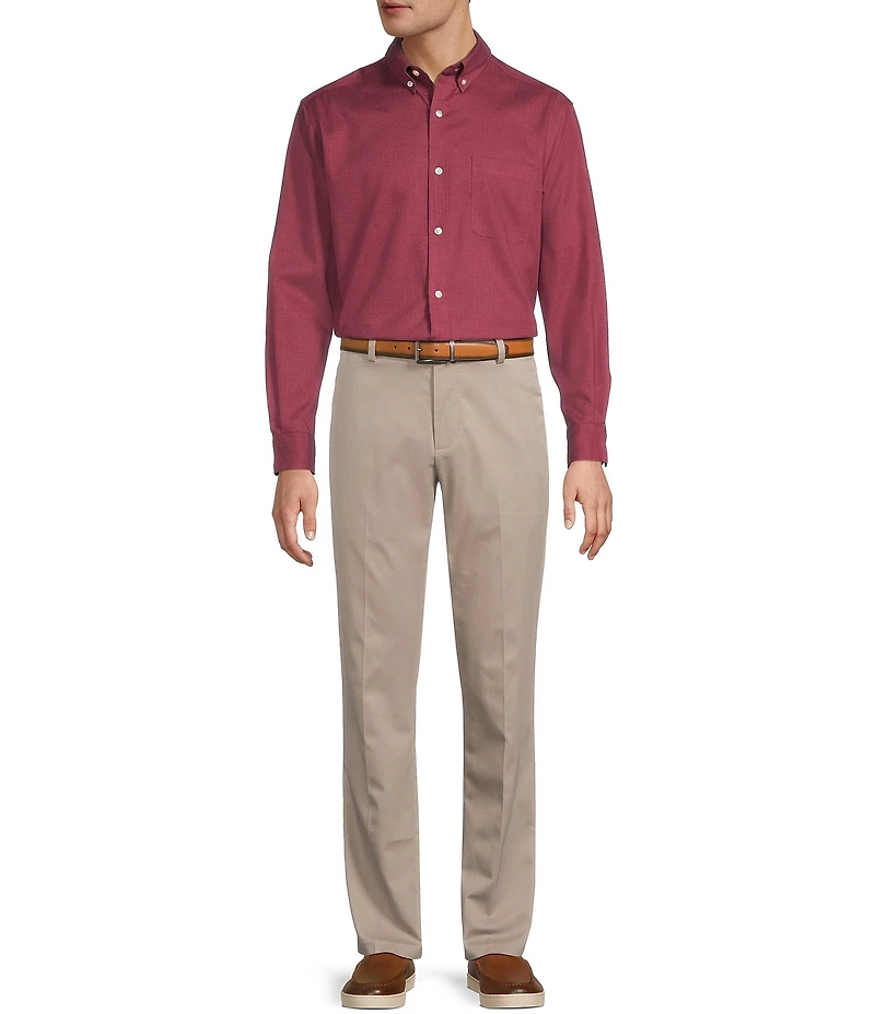 Roundtree & Yorke Big & Tall TravelSmart Classic Fit Easy Care Solid Twill Sport Shirt