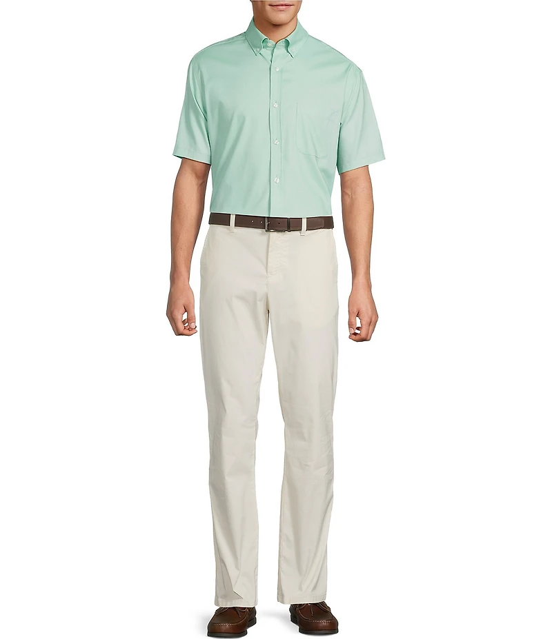 Roundtree & Yorke Big & Tall TravelSmart Easy Care Short Sleeve Solid Twill Sport Shirt