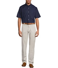 Roundtree & Yorke Big & Tall TravelSmart Easy Care Short Sleeve Solid Twill Sport Shirt