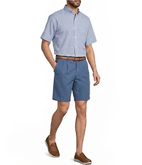 Roundtree & Yorke Big & Tall TravelSmart Easy Care Short Sleeve Plaid Poplin Sport Shirt