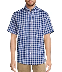Roundtree & Yorke Big & Tall TravelSmart Easy Care Short Sleeve Medium Plaid Sport Shirt