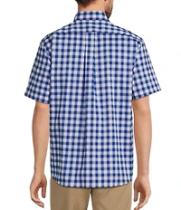 Roundtree & Yorke Big & Tall TravelSmart Easy Care Short Sleeve Medium Plaid Sport Shirt