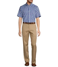 Roundtree & Yorke Big & Tall TravelSmart Easy Care Short Sleeve Medium Plaid Sport Shirt
