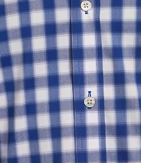 Roundtree & Yorke Big & Tall TravelSmart Easy Care Short Sleeve Medium Plaid Sport Shirt