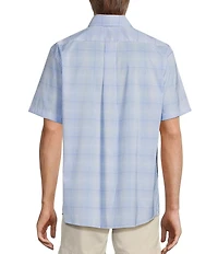 Roundtree & Yorke Big & Tall TravelSmart Easy Care Short Sleeve Ombre Plaid Sport Shirt