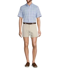 Roundtree & Yorke Big & Tall TravelSmart Easy Care Short Sleeve Ombre Plaid Sport Shirt