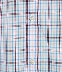 Roundtree & Yorke Big & Tall TravelSmart Easy Care Short Sleeve Small Plaid Poplin Sport Shirt