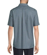 Roundtree & Yorke Big & Tall TravelSmart Easy Care Short Sleeve Twill Small Plaid Sport Shirt