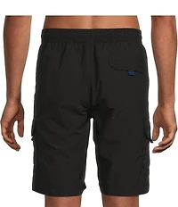Roundtree & Yorke Boardwalk Cargo 9#double; Solid Swim Trunk
