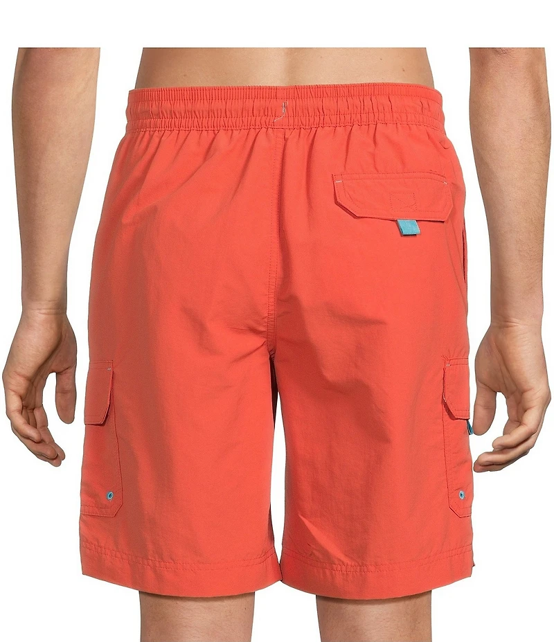 Roundtree & Yorke Boardwalk Cargo 9#double; Solid Swim Trunk