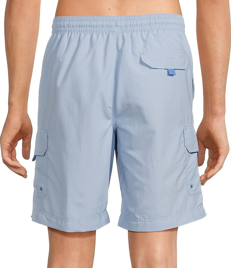Roundtree & Yorke Boardwalk Cargo 9#double; Solid Swim Trunk