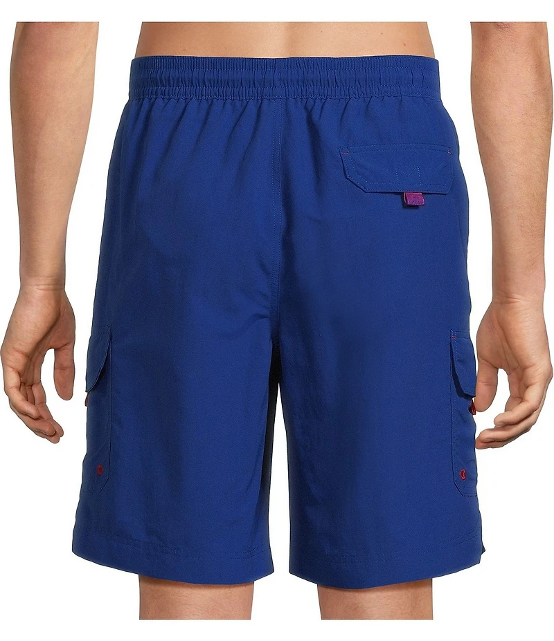 Roundtree & Yorke Boardwalk Cargo 9#double; Solid Swim Trunk