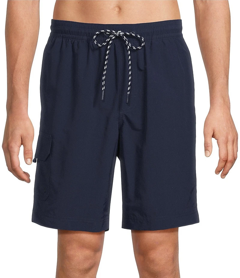 Roundtree & Yorke Boardwalk Cargo 9#double; Solid Swim Trunks